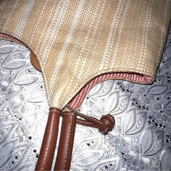 Tommy Hilfiger Floral Embroidered Tote Bag - Red and Tan - Picture 8 of 9